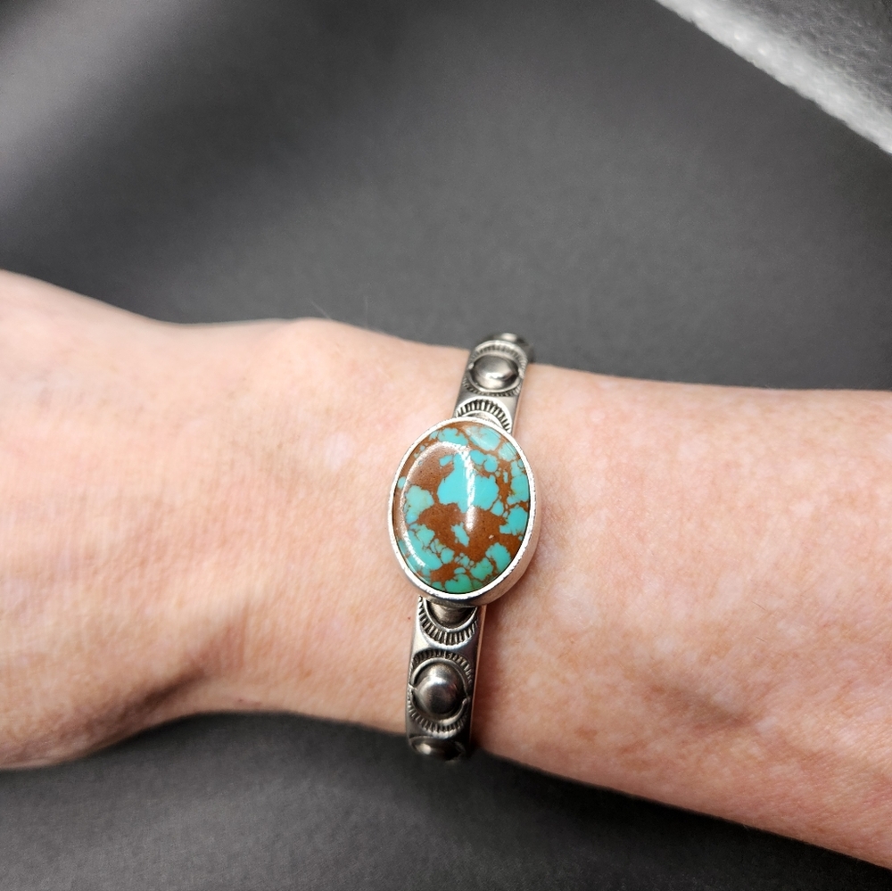 Numi Olive Heavy Weight Turquoise Cuff Xs - Picture 3 of 8